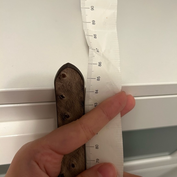 NWT Banana Republic Women's Ostrich Synthetic Leather Belt, XS, Gold Buckle - Picture 6 of 11